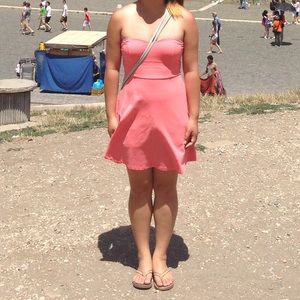 Strapless Summer Dress - Peach